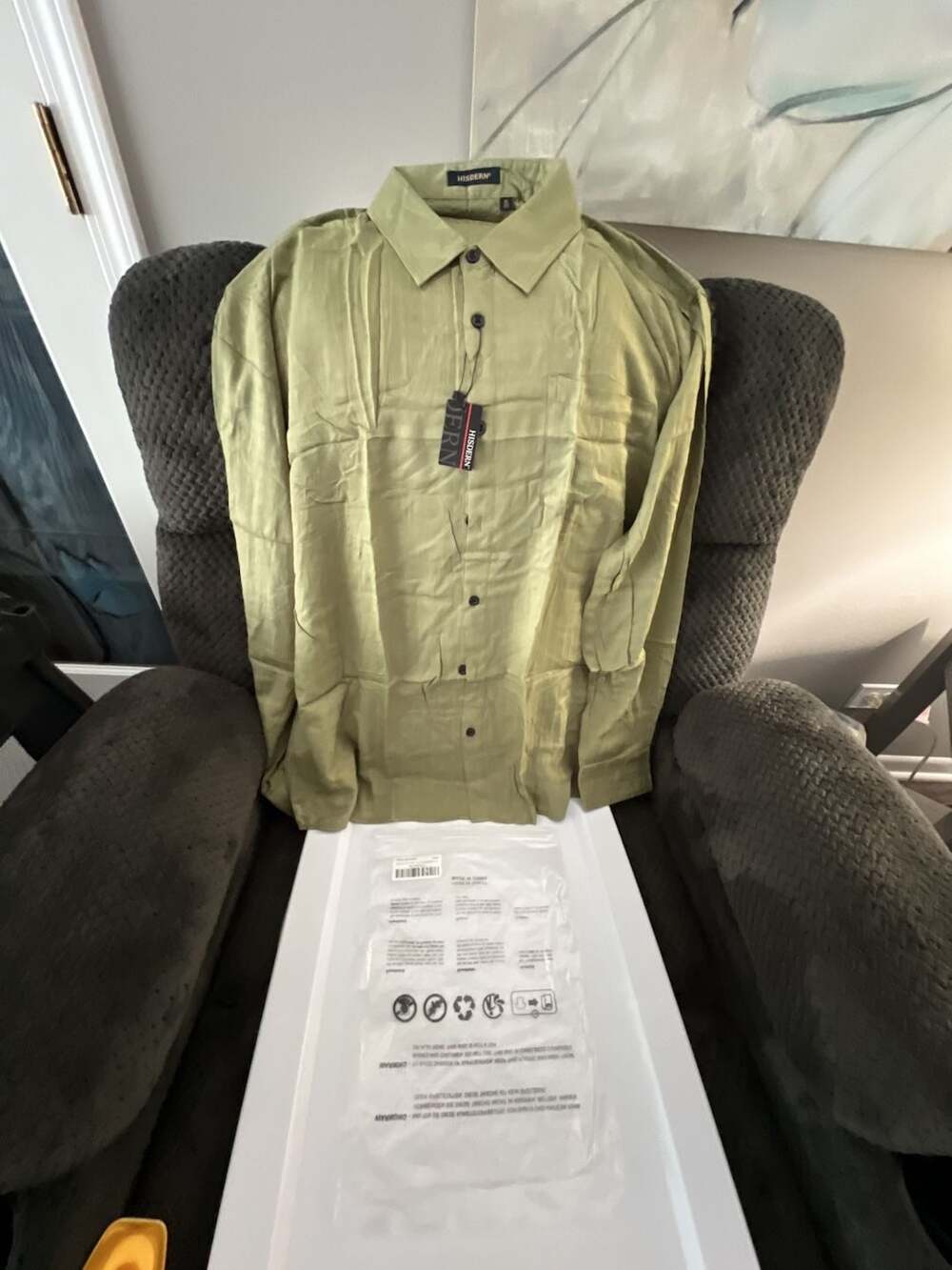 Hisdern Long Sleeve Button Down Shirt Green